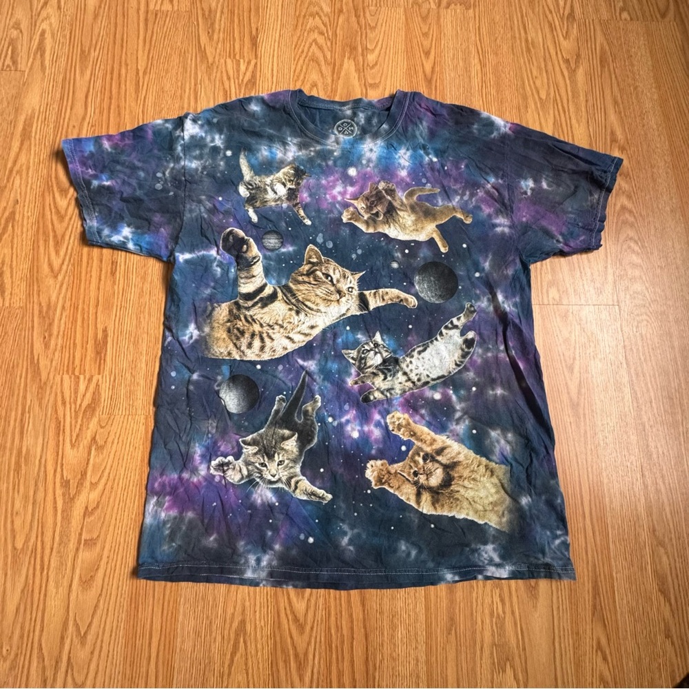 Galaxy Cat Short Sleeve Tee - Purple/Blue